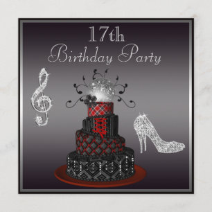 Disco Diva Cake, Silver Heels 17th Birthday Kaart