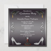 Disco Diva Cake, Silver Heels Graduation Party Kaart (Achterkant)