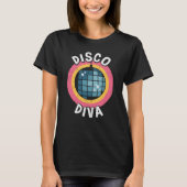 Disco diva Silver Diso-spiegelbal T-shirt (Voorkant)