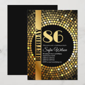 Disco feest, goud, elke leeftijd, verjaardagsfeest kaart (Voorkant / Achterkant)