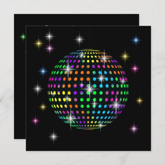 DISCO Feest Kaart (Voorkant / Achterkant)