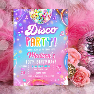 Disco Feest Neon Retro Glow Verjaardag Crazy Meisj Kaart
