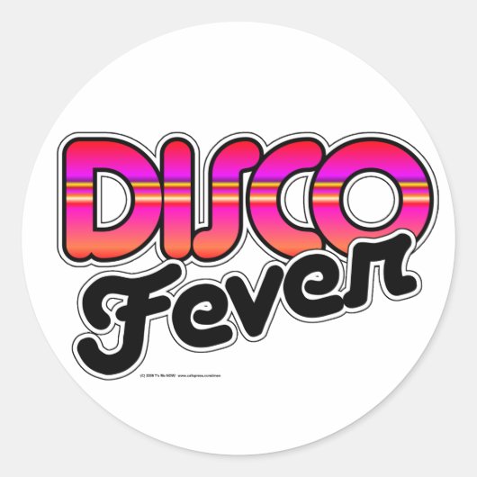 Disco Fever Ronde Sticker (Voorkant)
