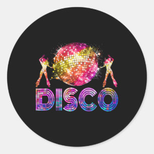 Disco Funny 70s  Retro Thema Dancing Queen Ronde Sticker