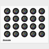 Disco Funny 70s Theme Dancing 70's Vrouwen Ronde Sticker (Vel)