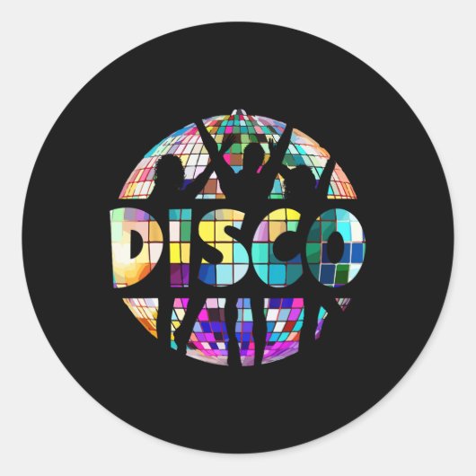 Disco Funny 70s Theme Dancing 70's Vrouwen Ronde Sticker (Voorkant)