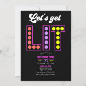 Disco Garland Let's Get Lit Retro Christmas Party Kaart (Voorkant)