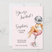 Disco Girl Cocktail Invitation (Devant)