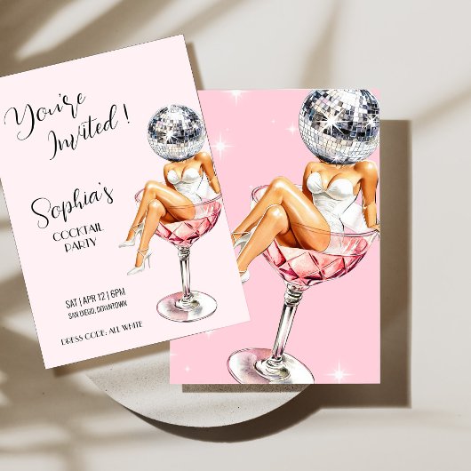 Disco Girl Cocktail Invitation