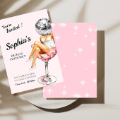 Disco Girl in Martini Glass Invitation d'anniversa