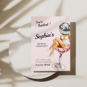 Disco Girl in Martini Glass Invitation d'anniversa
