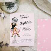 Disco Girl in Martini Glass Invitation d'anniversa