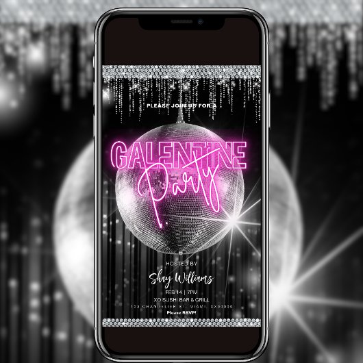 Disco Glam Galentine Party Invitation