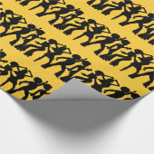 Disco goud en zwart cadeaupapier (Hoek)