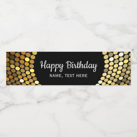 disco, goud, , waterflesje Etiket Set (Enkel label)