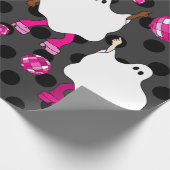 Disco Halloween African Ghost Pink Cadeaupapier (Hoek)