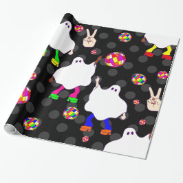 Disco Halloween Afrikaanse spook zwart Cadeaupapier