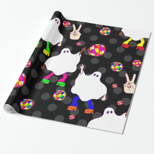 Disco Halloween Afrikaanse spook zwart Cadeaupapier