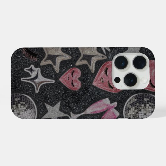 Disco Hearts Phone Case – Chic Glam Style (Verso Horizontal)