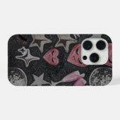 Disco Hearts Phone Case – Chic Glam Style iPhone Hoesje (Achterkant horizontaal)