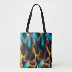 Disco Ikat Pattern. Kleurrijke achtergrond. Draagtas