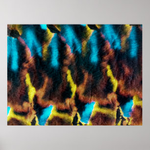 Disco Ikat Pattern. Kleurrijke achtergrond. Poster