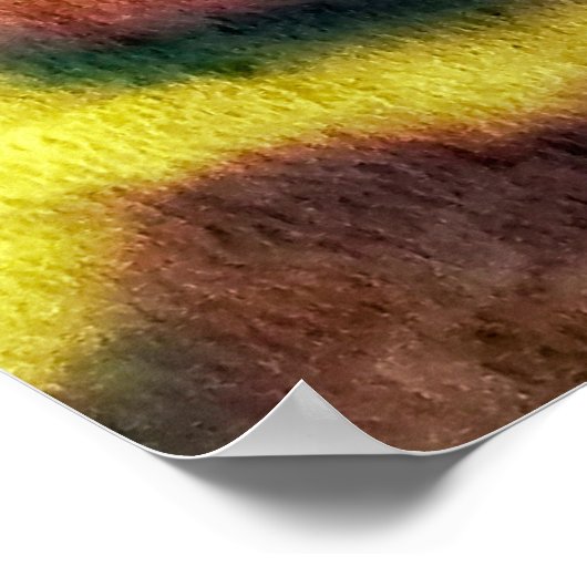 Disco Ikat Pattern. Kleurrijke achtergrond. Poster (Hoek)