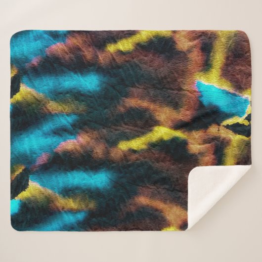 Disco Ikat Pattern. Kleurrijke achtergrond. Sherpa Deken (Voorkant (horizontaal))