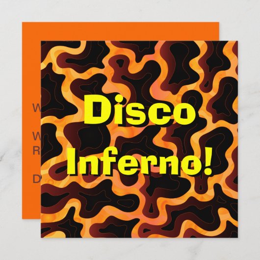Disco Inferno Uitnodiging (Voorkant / Achterkant)