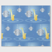 Disco Jazz Saxofoon Sparkling Spiegel Ballen Cadeaupapier (Vlak)