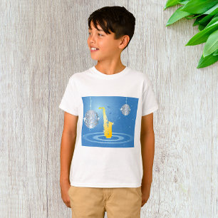 Disco Jazz Saxofoon Sparkling Spiegel Ballen T-shirt