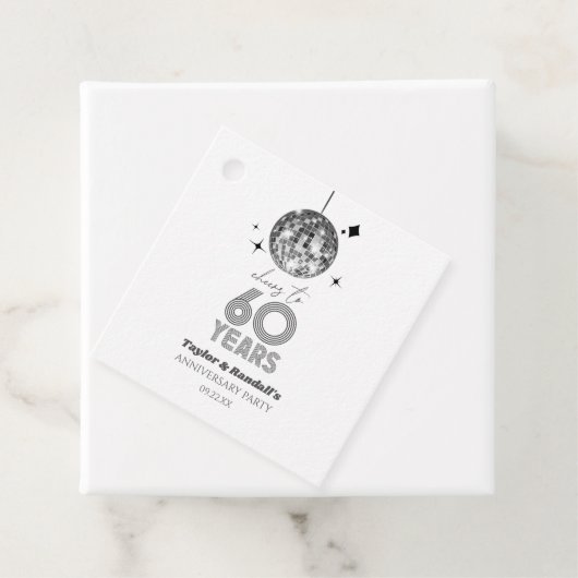 Disco juicht 60 jaar bruiloft Jubileum feest Bedankjes Labels (In situ)