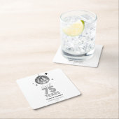 Disco juicht 75 jaar bruiloft Jubileum feest Vierkante Kartonnen Onderzetter (Insitu)