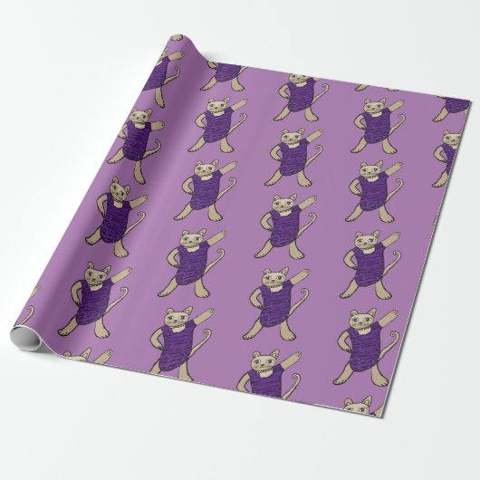 Disco Kat Cadeaupapier (Uitgerold)