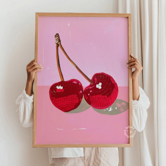 Disco Kersen Wall Print – Retro Glam Art