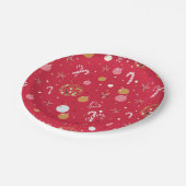 Disco Kerstfeest in het rood Papieren Bordje (Gekanteld)