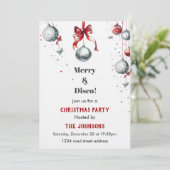 Disco Kerstfeest Uitnodiging (Staand voorkant)