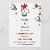 Disco Kerstfeest Uitnodiging (Voorkant)