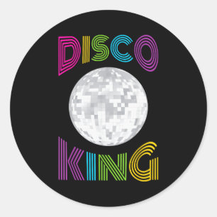 Disco King 70s jaren zeventig kostuum mannen jonge Ronde Sticker