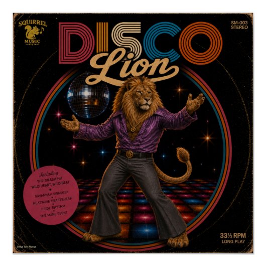 Disco Leeuw Perfect Poster (Voorkant)