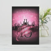 Disco Lights Sweet 16 roze ID777 Kaart (Staand voorkant)