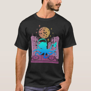Disco Mirror Ball Muziek Platenspeler Scratch DJ T-shirt