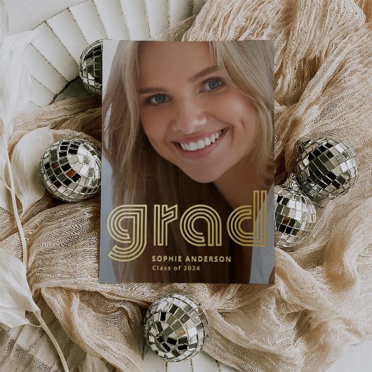 Disco Moderne | Photo Grad Faire-part Gold