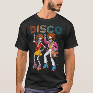 Disco Music Dancing Skeleton Retro Dance Party 70S T-shirt