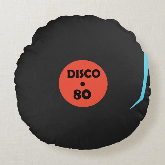 Disco Music Record Plaque Coussin rond (Devant)