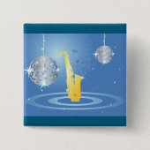 Disco Music Vierkante Button 5,1 Cm (Voorkant)