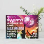 Disco Night Glam Verjaardagsfeest/Afscheid Als Mei Kaart (Staand voorkant)