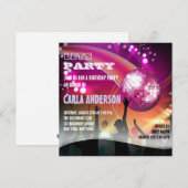 Disco Night Glam Verjaardagsfeestje/Meidenavakavon Kaart (Voorkant / Achterkant)