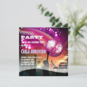 Disco Night Glam Verjaardagsfeestje/Meidenavakavon Kaart (Staand voorkant)