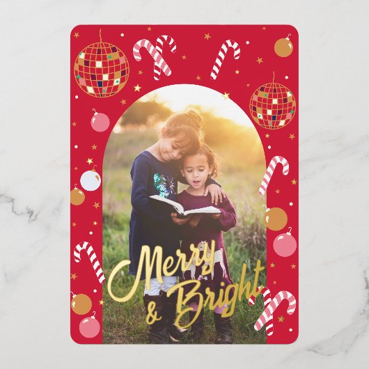 Disco Notenkraker in het Rood Folie Feestdagenkaart (Voorkant)